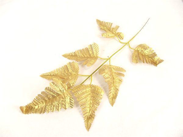 Metallic Fern Leaves Spray
