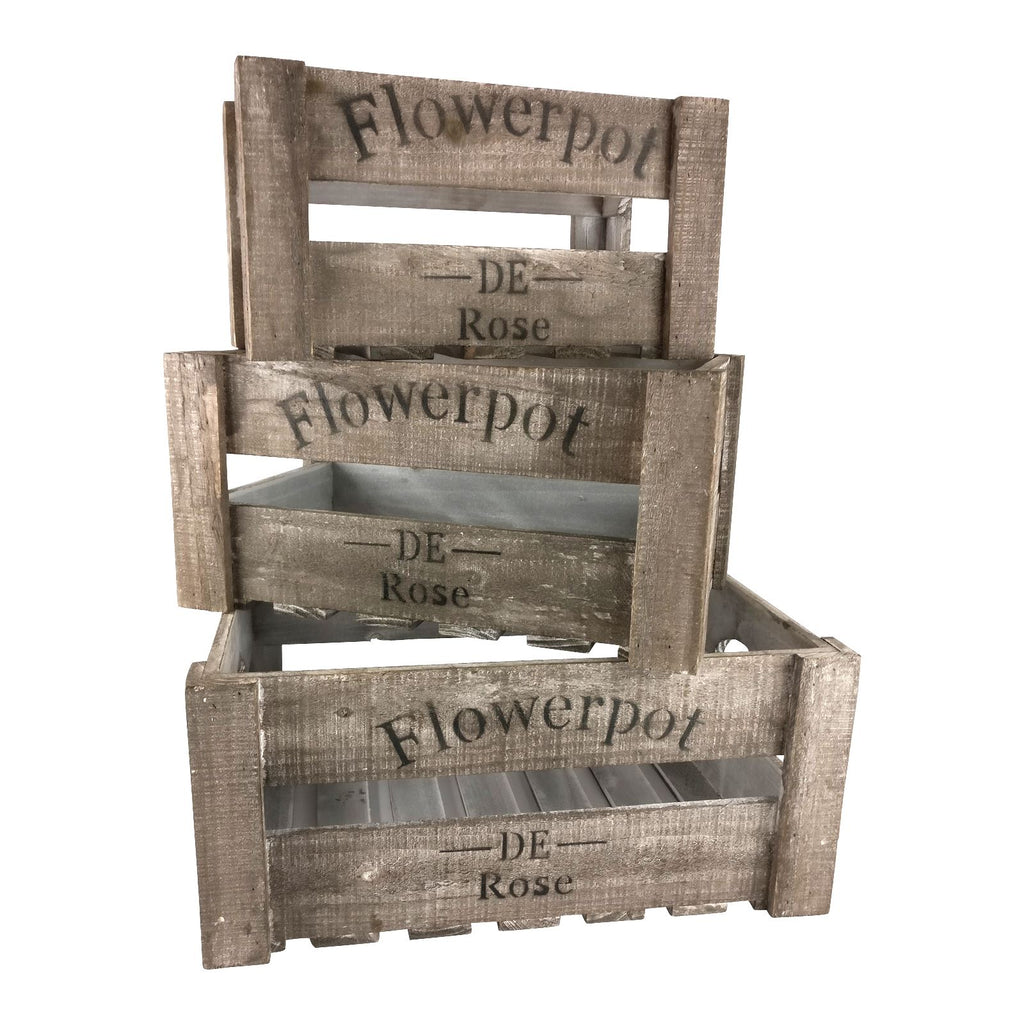 Vintage Wooden Large Dark Crates