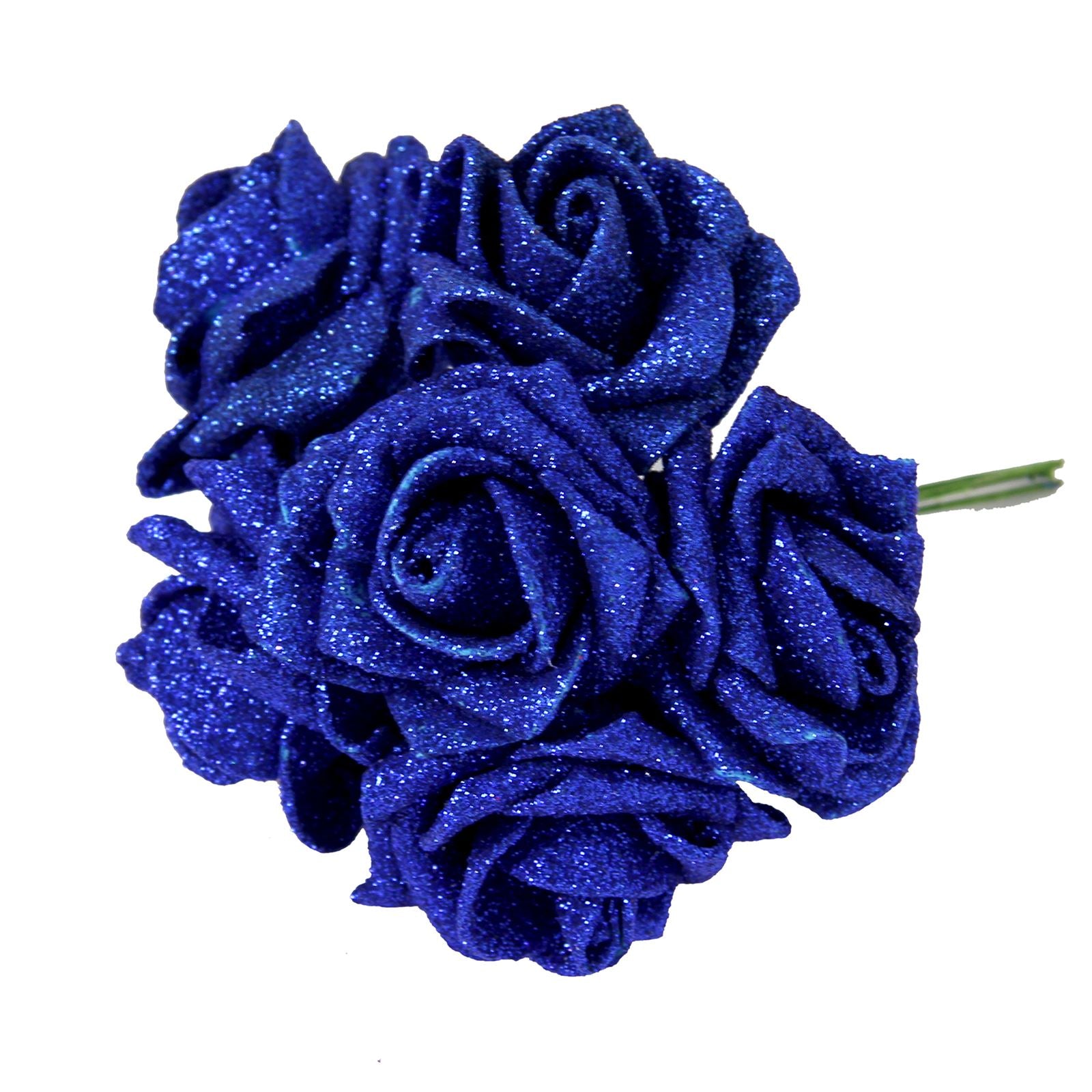 ROSE DYED BLUE + SILVER GLITTER 75cm  Wholesale Dutch Flowers & Florist  Supplies UK