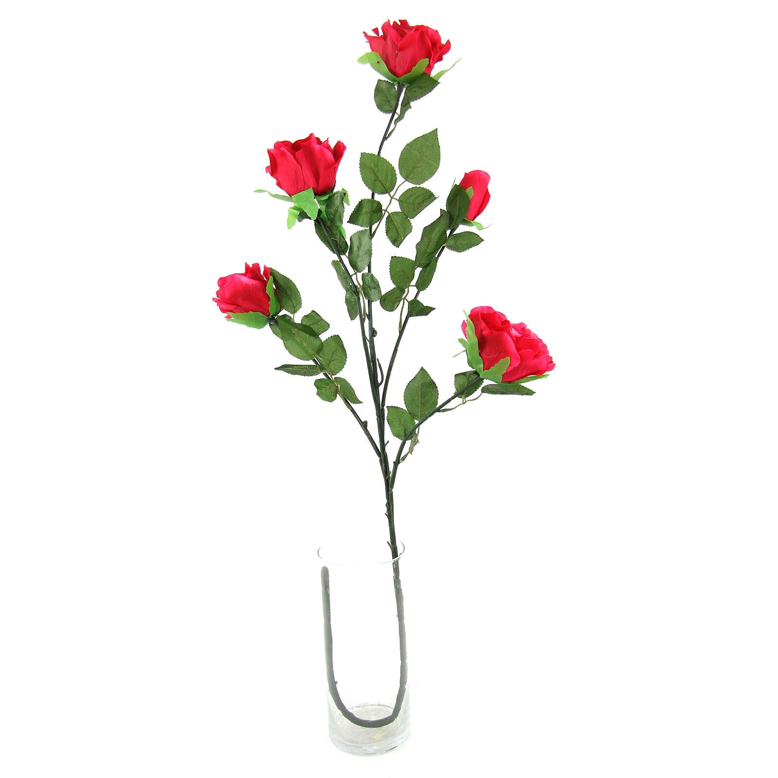 5 Head Large Open Rose Spray