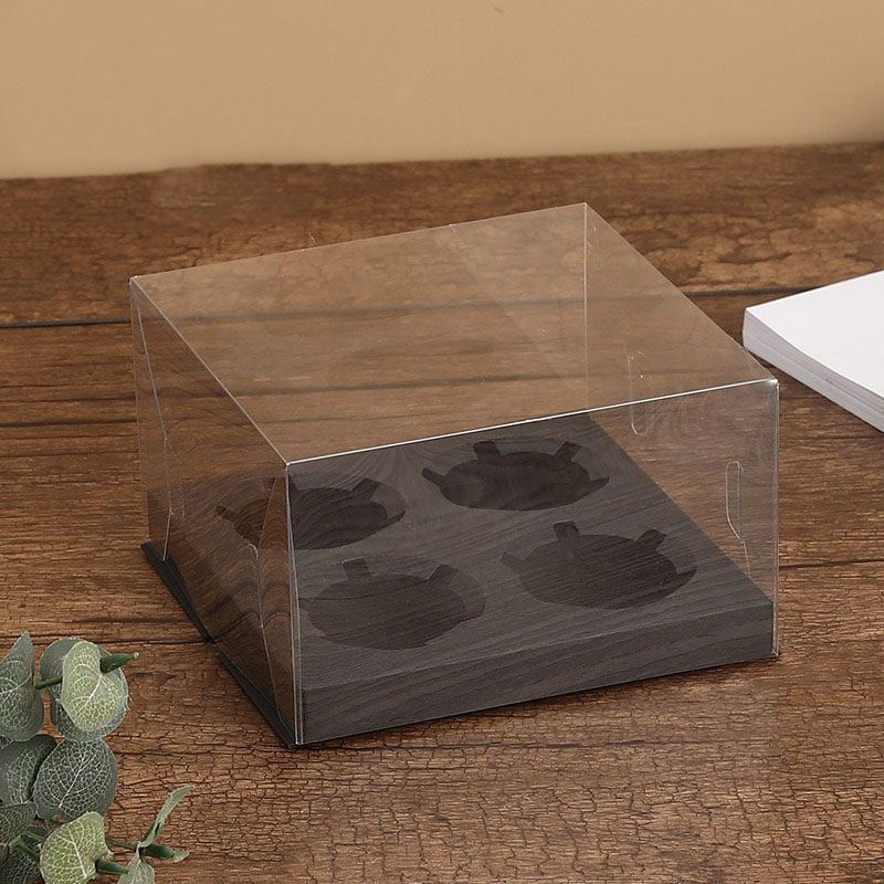 Transparent Clear Crystal Cupcake Boxes 2 4 6 Hole