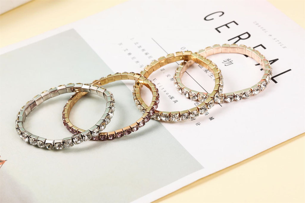 Elasticated Corsage Rhinestone Bracelet