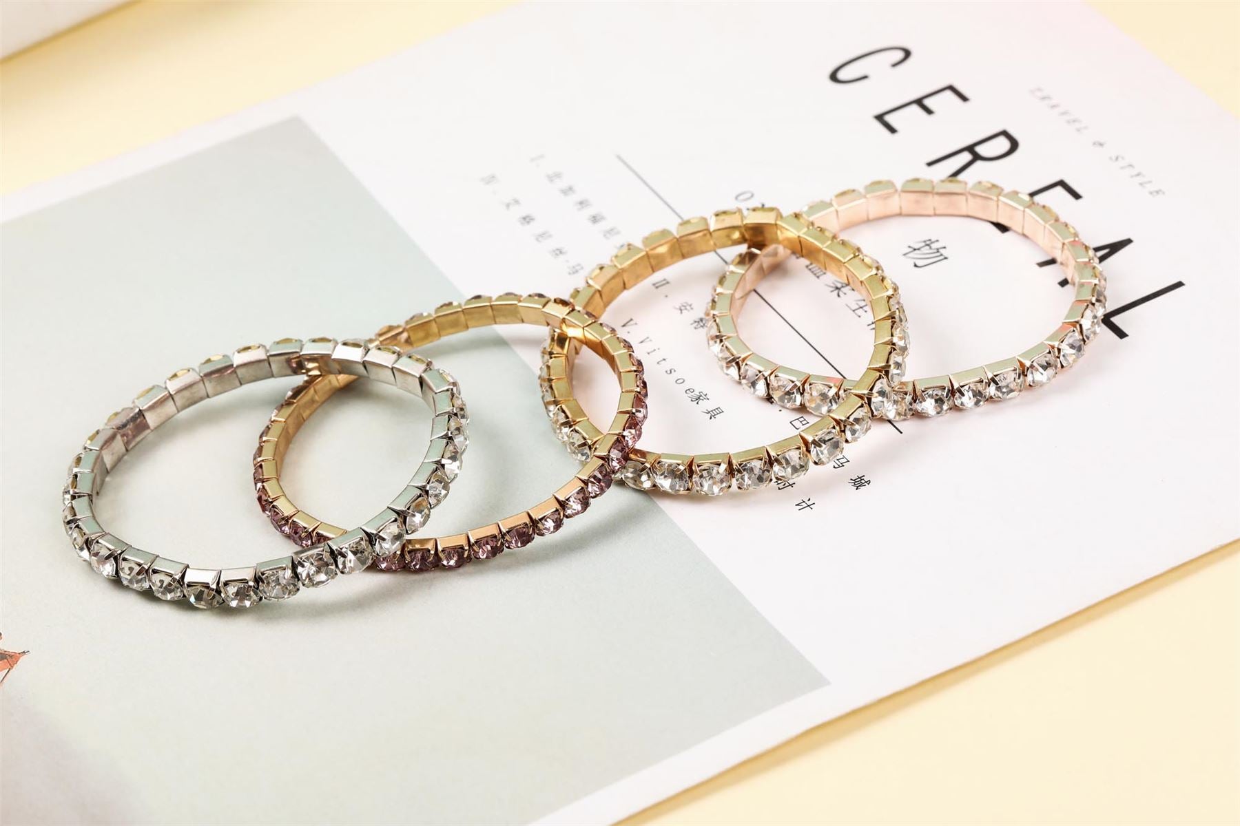 Elasticated Corsage Rhinestone Bracelet