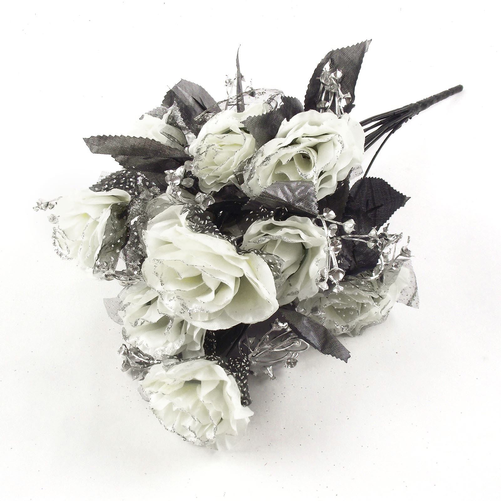 Large 12 Head Bling Glitter Vivid Bouquet