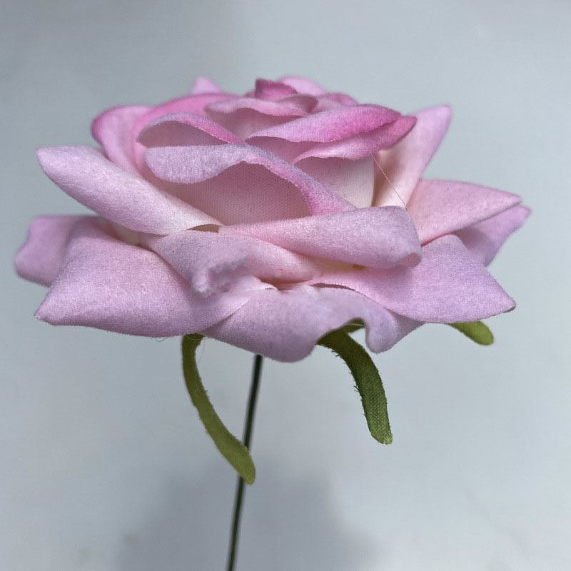 Premium Velvet Single Roses with Wire Stem