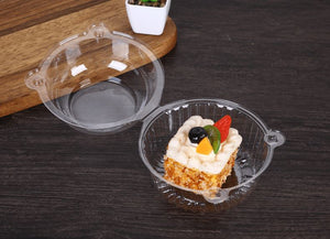 Transparent Cupcake Pod Clam Boxes - Dessert Presentation Shell Clear