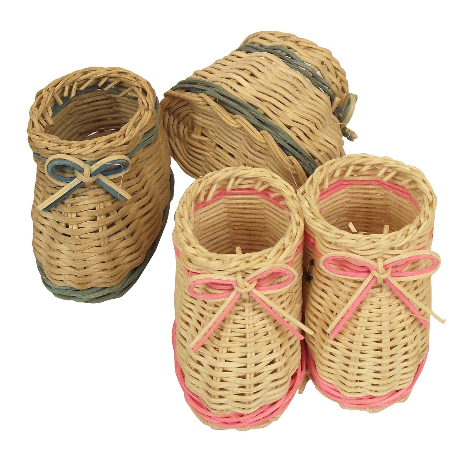 50x Wicker Baby Booty Favours (25 Pairs)
