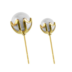 Pair of Premium Gold Set Pearl Pins