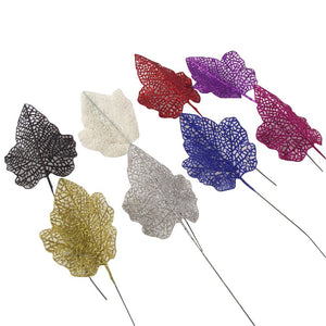 Small 11cm Glitter Leaves