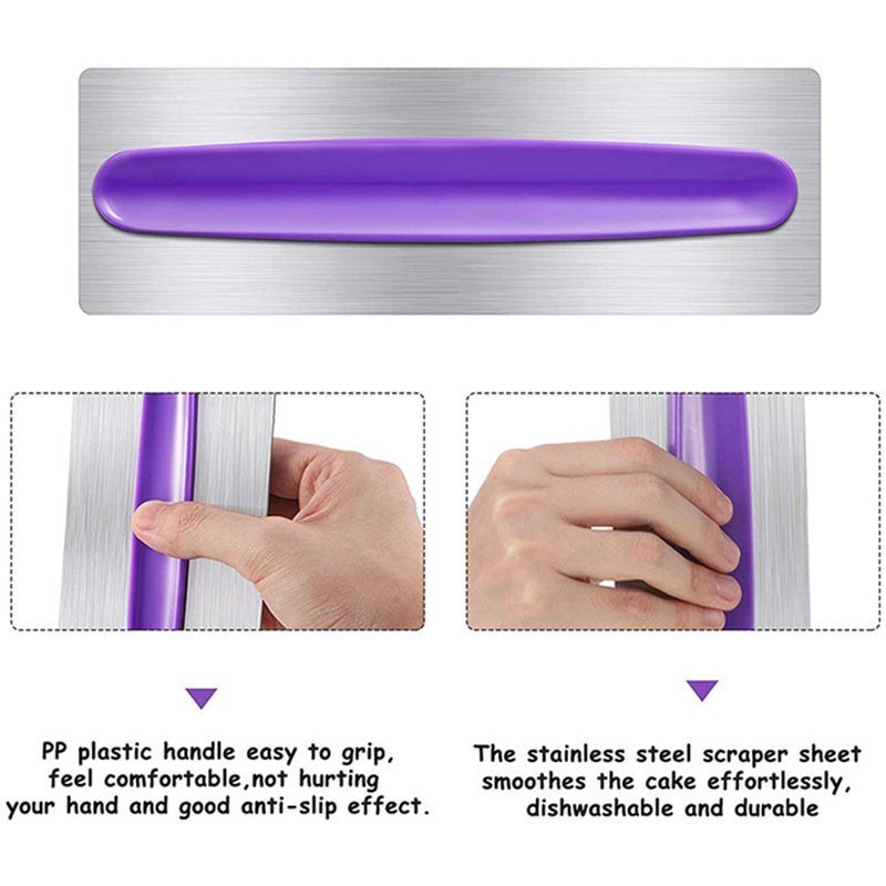 Stainless Steel Metal Cake Icing Smoother Scraper