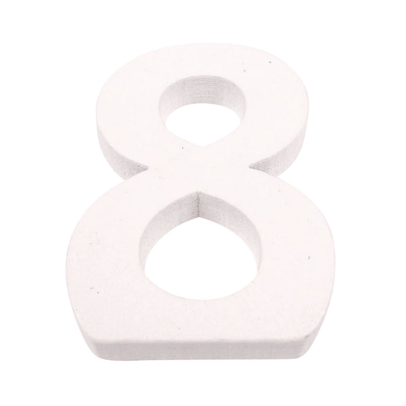 8cm White Painted Wooden Numbers and Alphabets