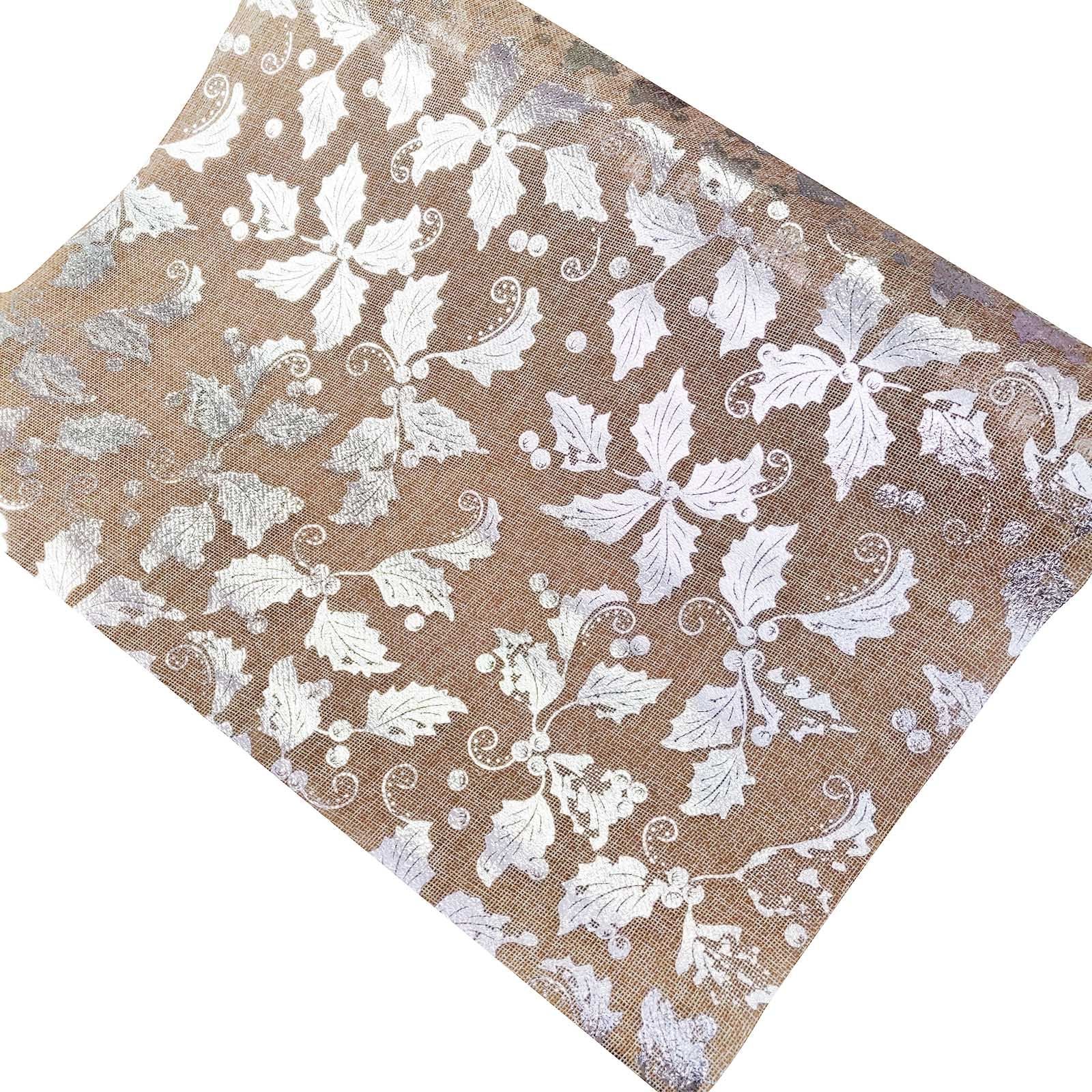 Natural Hessian Fabric Roll with Foil Stamp