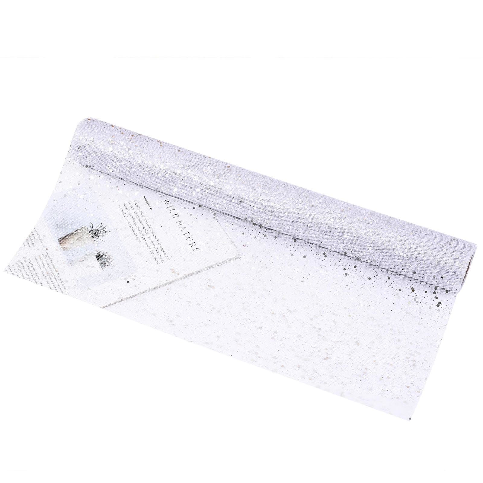 Glitter Sequin Studded Organza Mesh Fabric