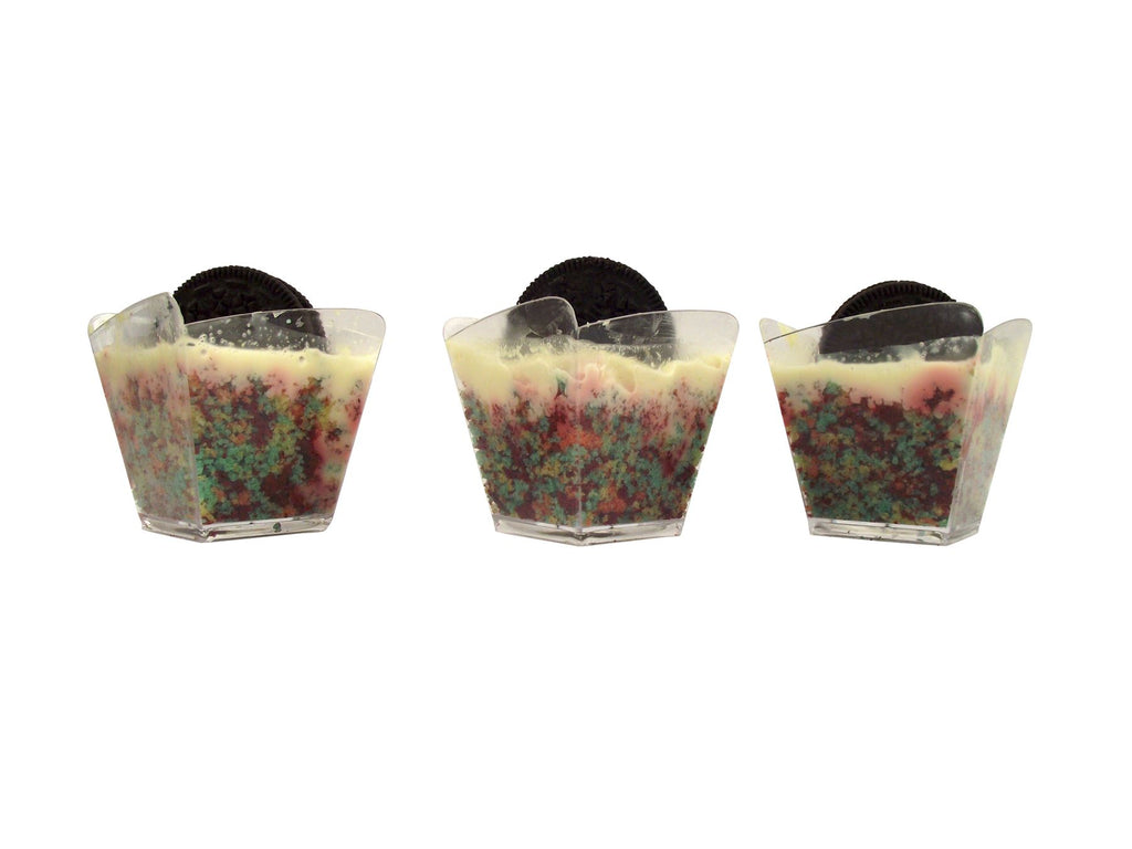 Canape Dishes Wave Square 5.5cm Disposable Dessert Cups (M)