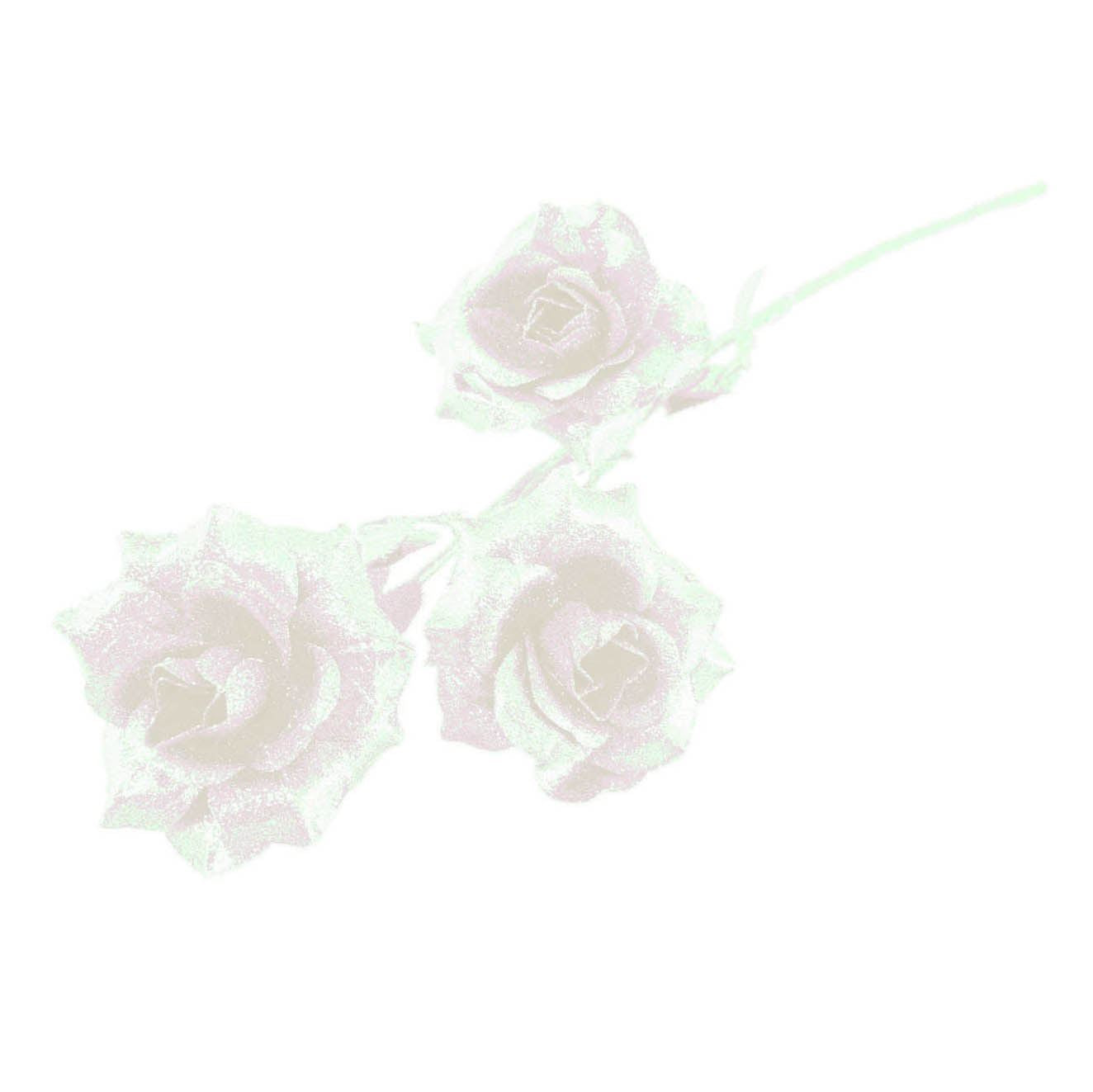 Heavy Glittered 3 Head Rose Spray