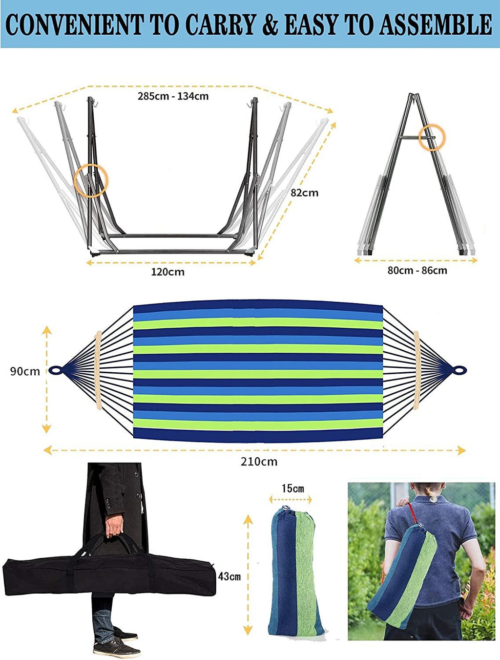 Premium Folding Hammock and Frame