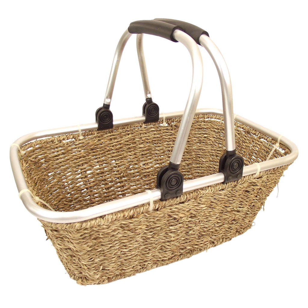 Extra Large Seagrass Shopping Basket with Metal Frame