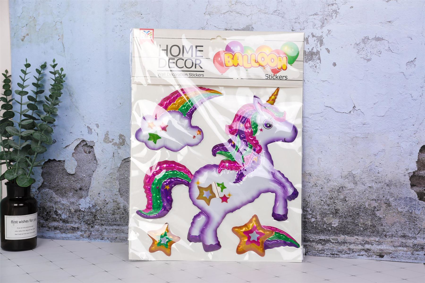 Large 3D Kids Shiny Wall Stickers