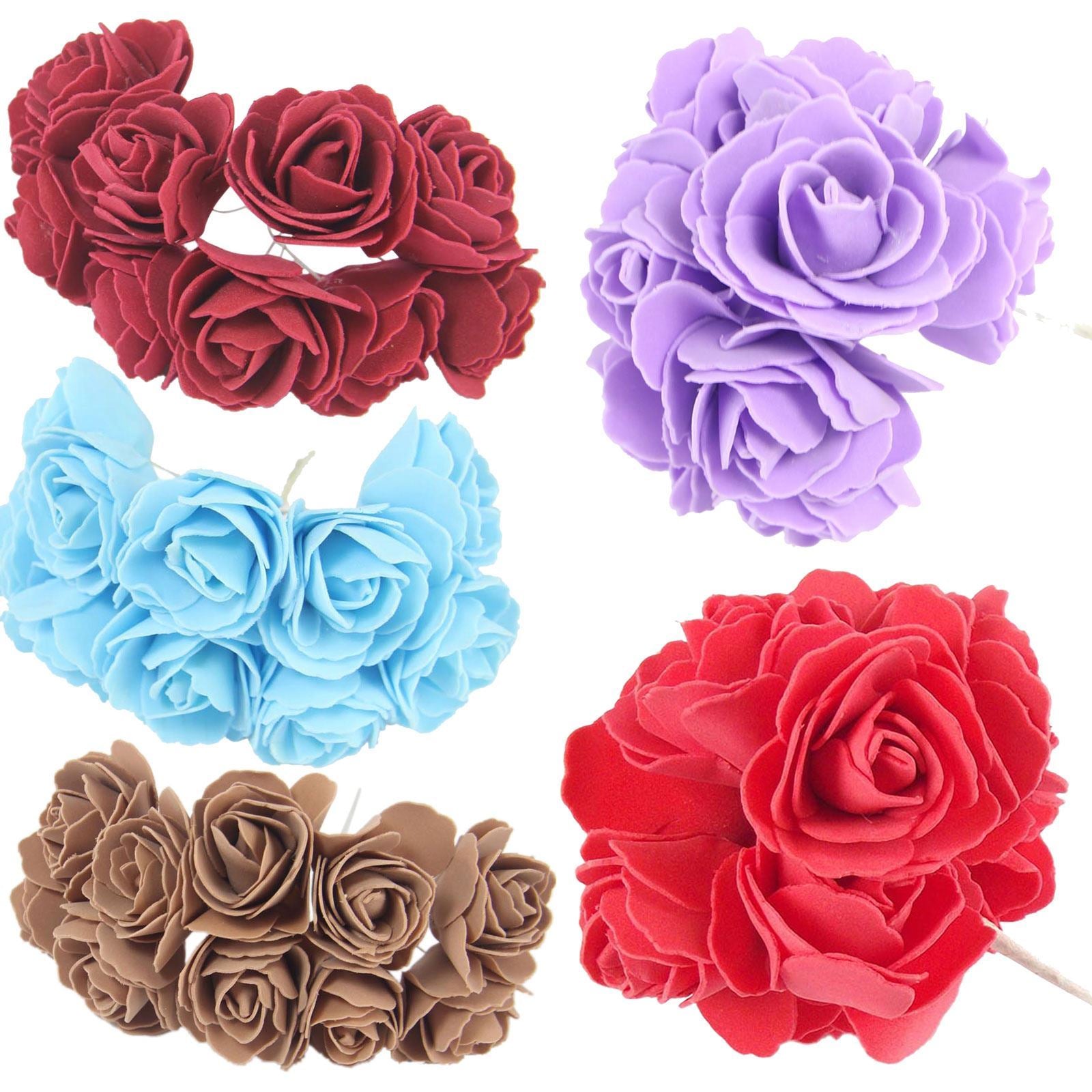 Bunch of 10 5cm Open Foam Roses