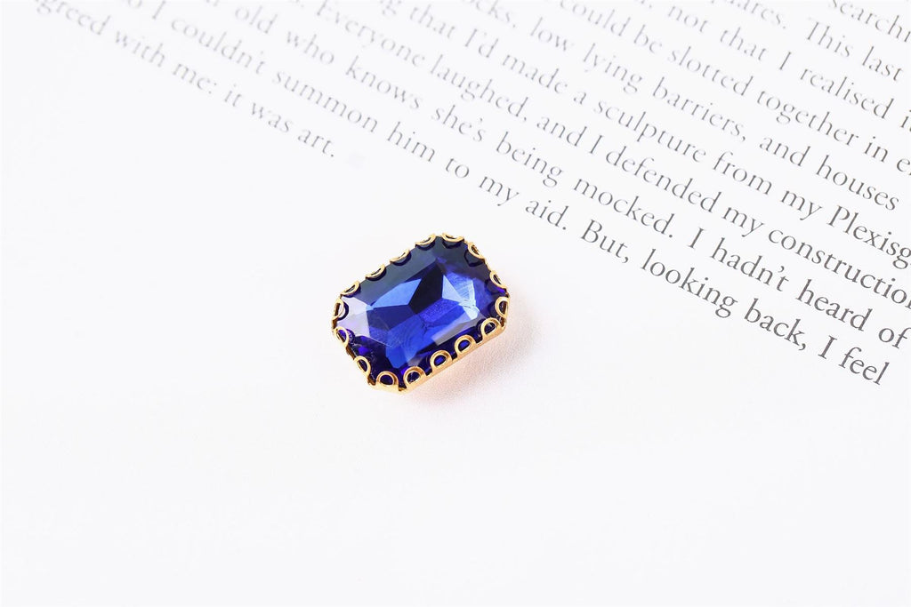 Coloured Large Rectangular Rhinestones in Setting