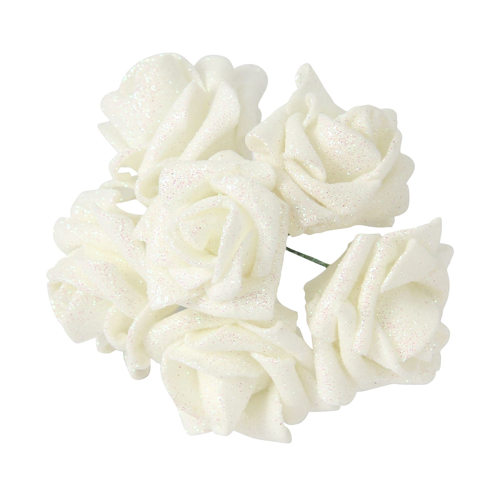 36x Full Glittered Foam Roses