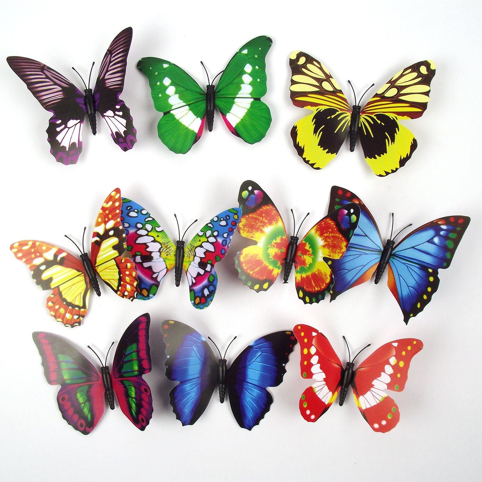 Magnetic Fluttering Butterflies in 3 Sizes! Artificial Fake Decorations Craft
