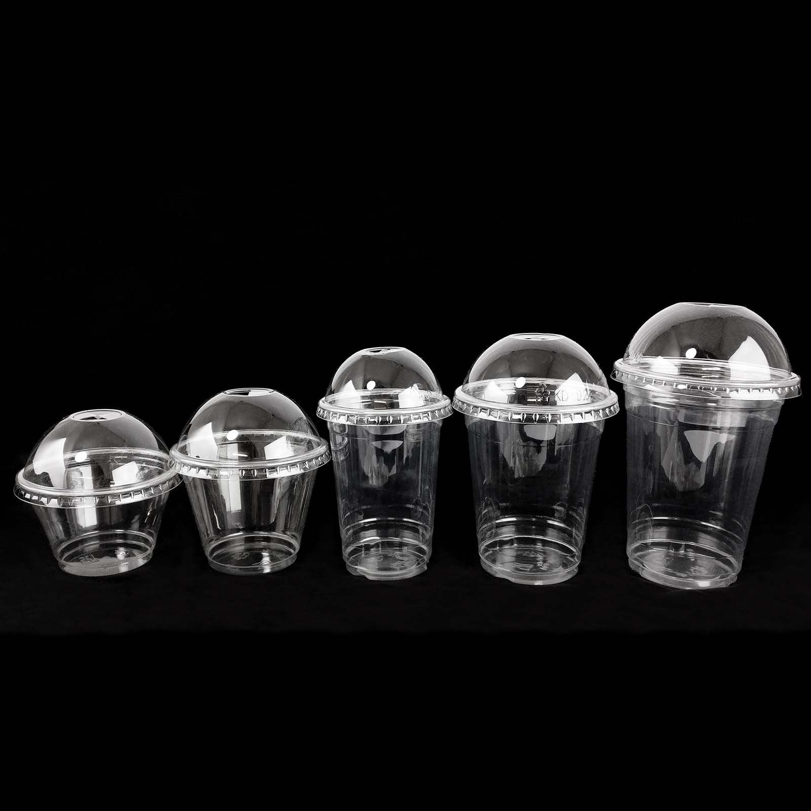 Disposable Clear Milkshake Cups with Dome Lids