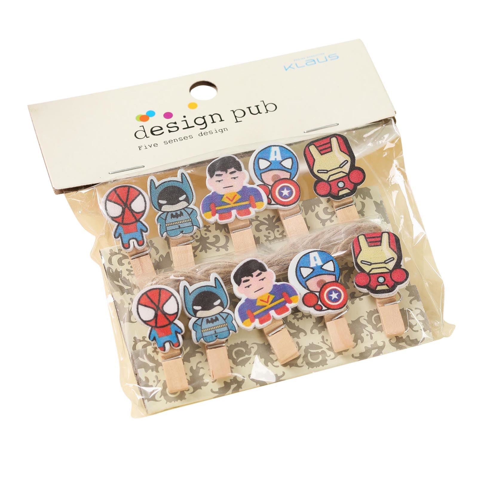 Fancy Printed Assorted Wooden Pegs