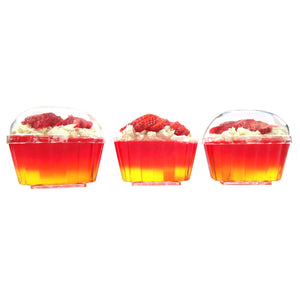 Canape Dishes Rectangle Cloud 8.5cm Disposable Dessert Cups (K)