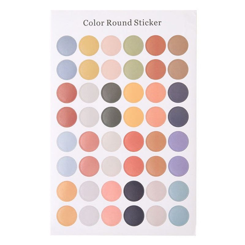 3x Sheets of Subtle 1 Inch Coloured Stickers