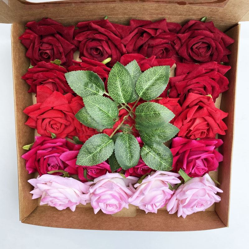 Premium Velvet Single Roses with Wire Stem