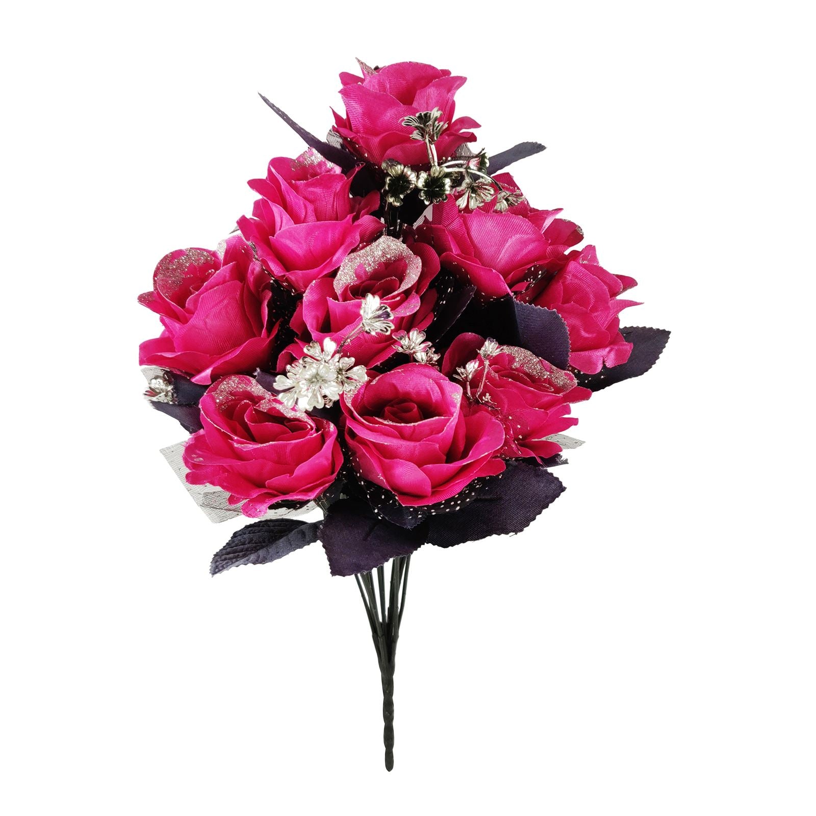 Large 12 Head Bling Glitter Vivid Bouquet