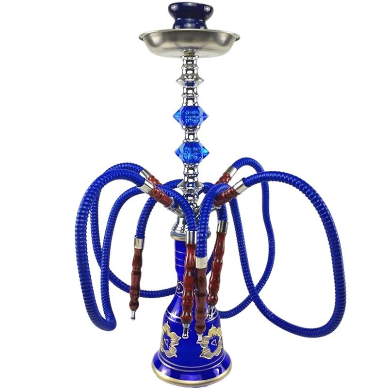 4 Hose Party Hookah with Crystal Stem - Party Shisha Set Arab Kit No Nicotine