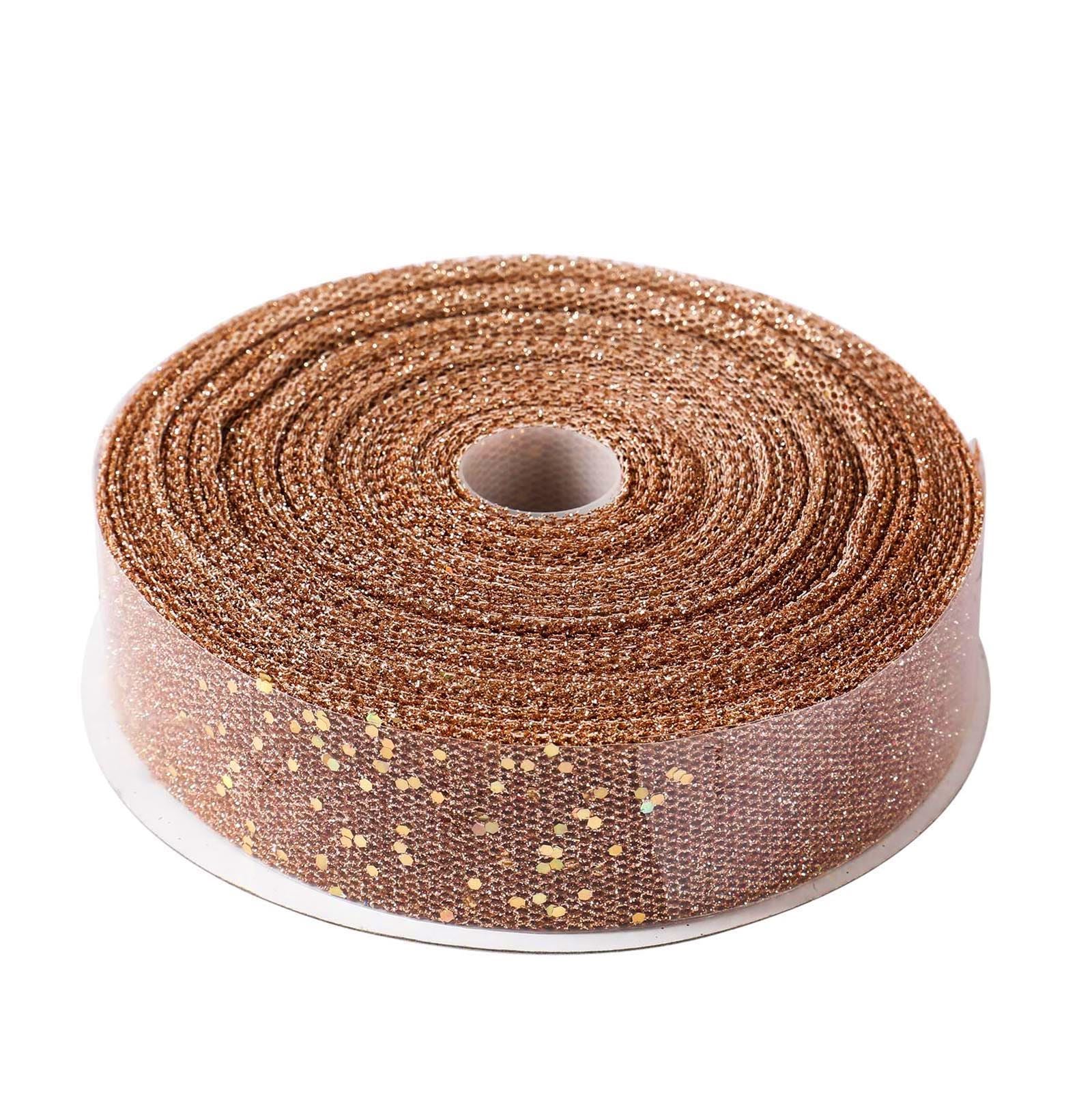 Premium Metallic Glitter Net Ribbon with Sequins 3 Metres