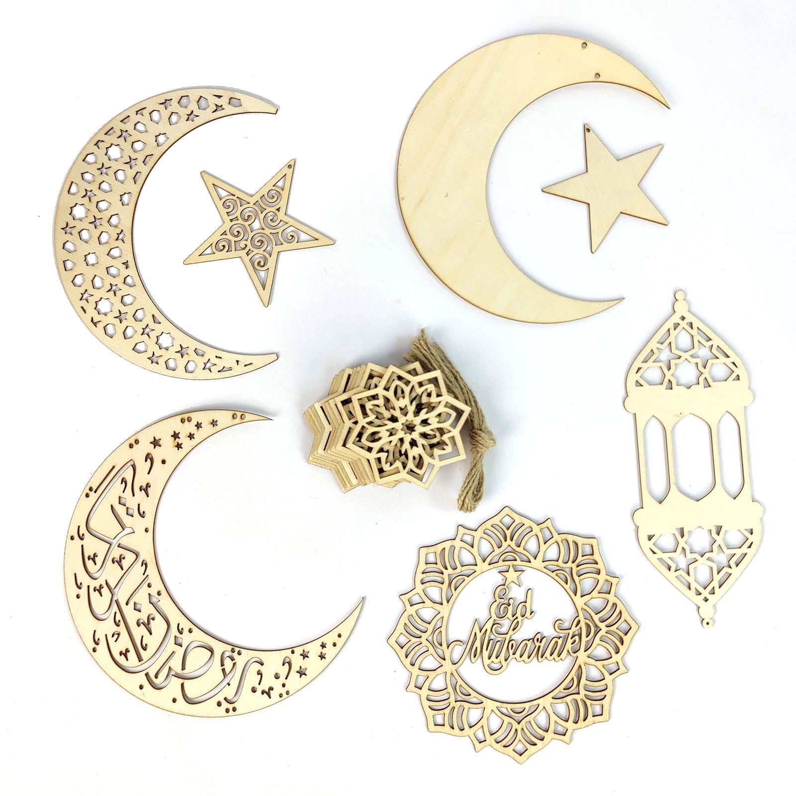 Laser Cut Plywood Ramadan Eid Decorations - Full Set