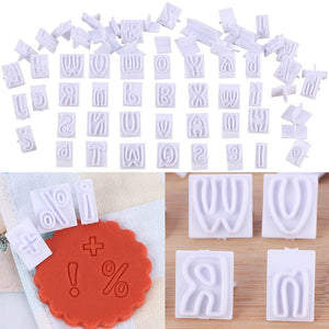 60pc Letters Numbers Mathematics 2cm Embosser Stamp Set