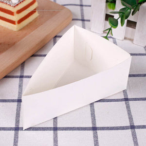 White Triangular Cake Slice Serving Boxes