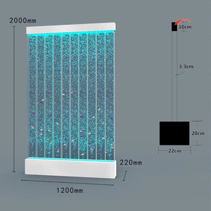 XL 200cm Freestanding Sensory Bubble Wall - 2000x1200mm RGB Fish Tube