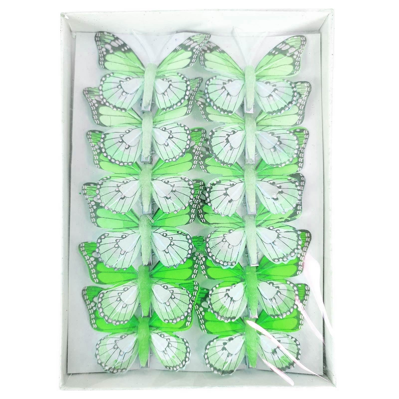 Box of 12 Premium Feather Butterfly Clips