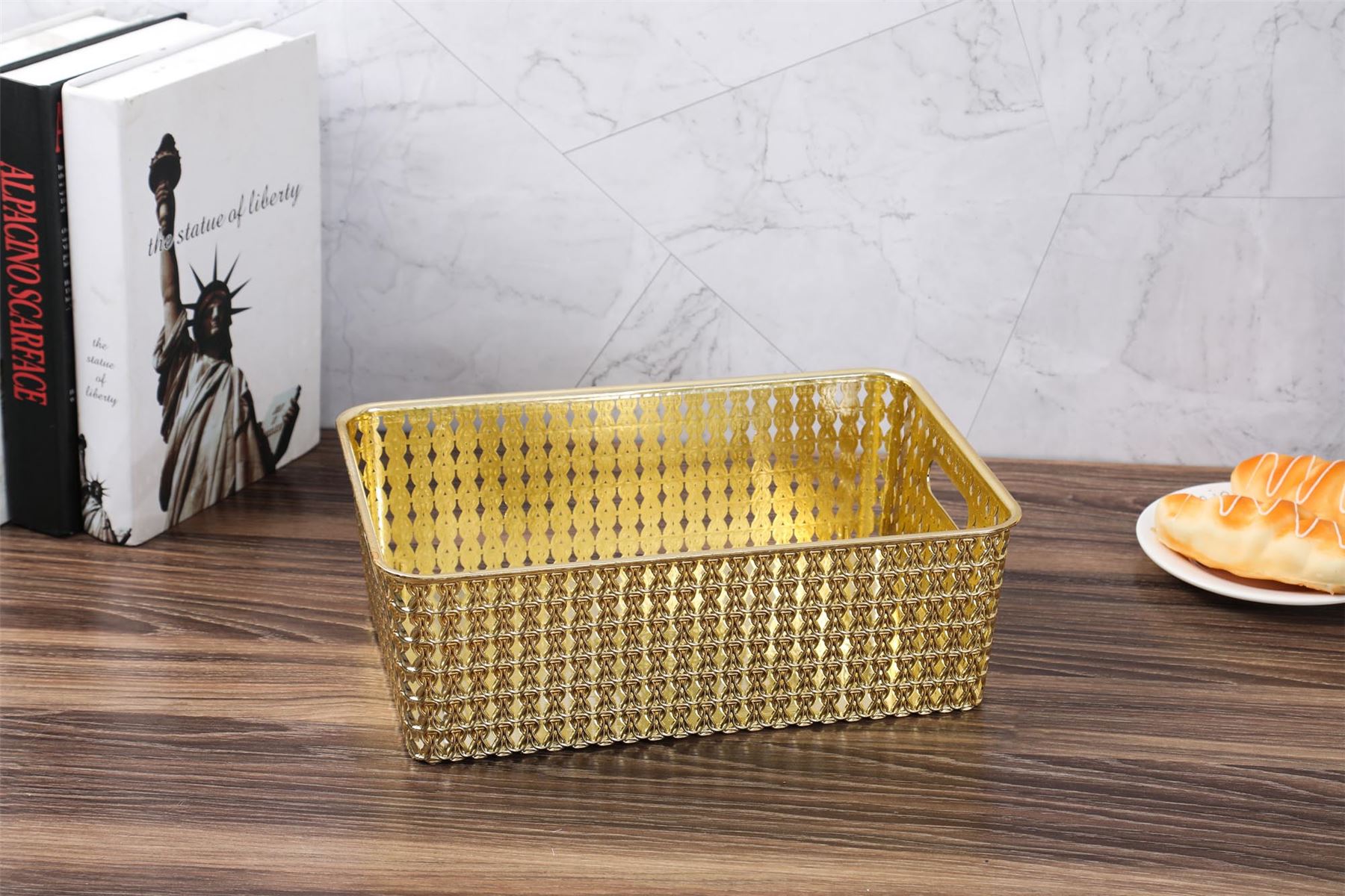 Metallic Gold Plastic Cake Stand