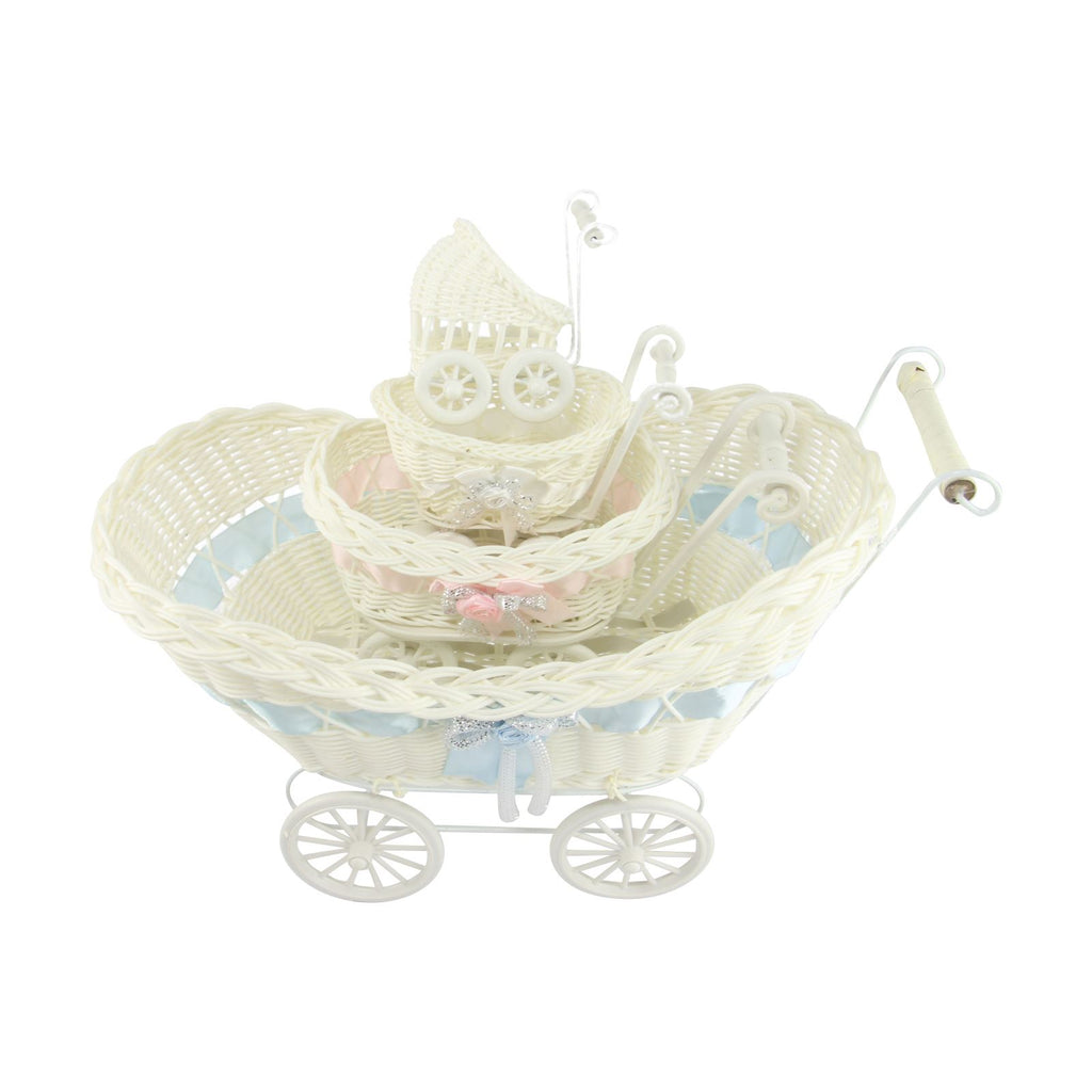 Mini Favour Size Prams with Ribbon