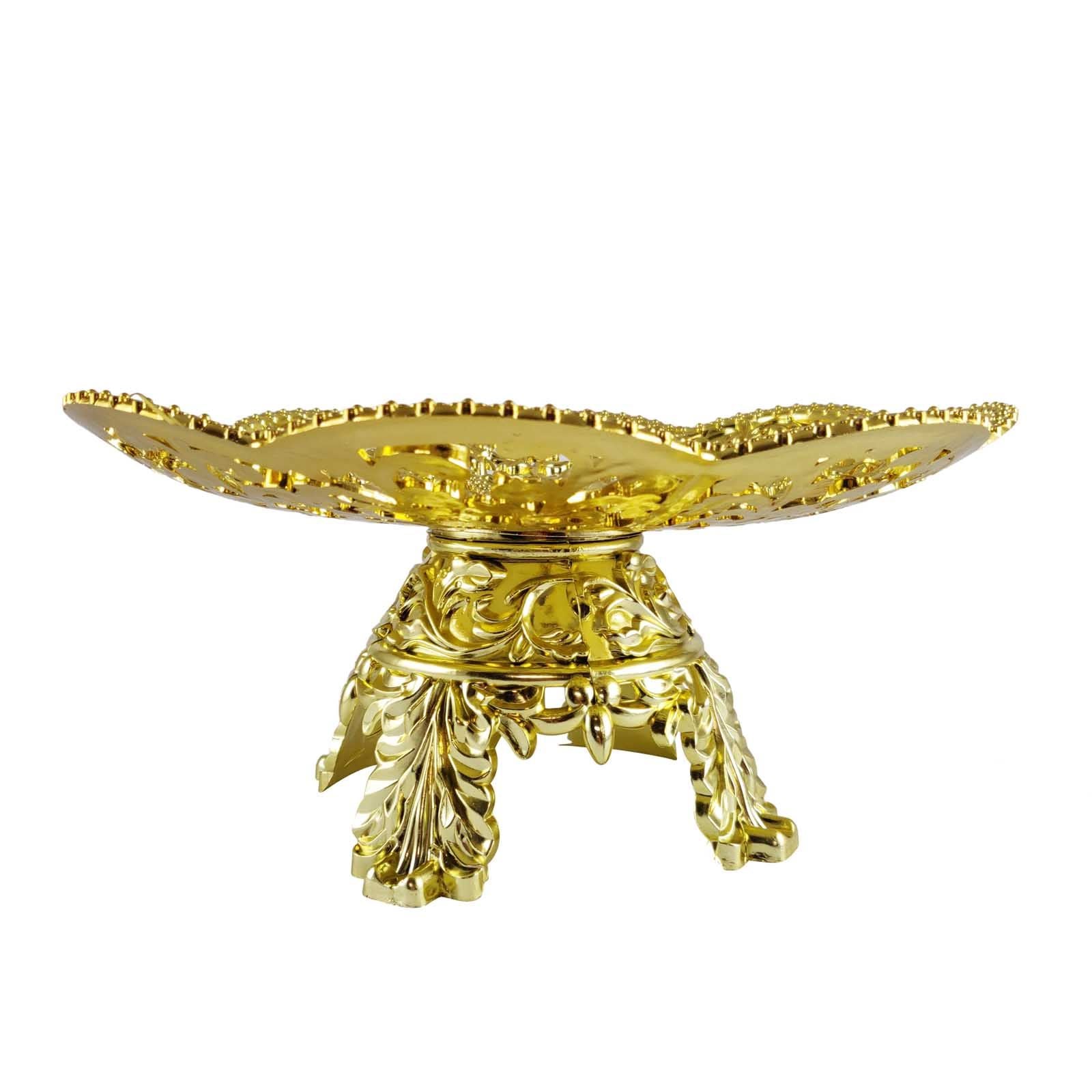 Metallic Gold Plastic Cake Stand