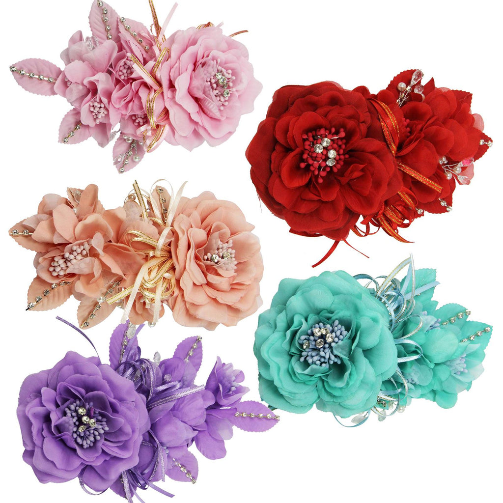 Long Premium Rose and Diamante Fascinator