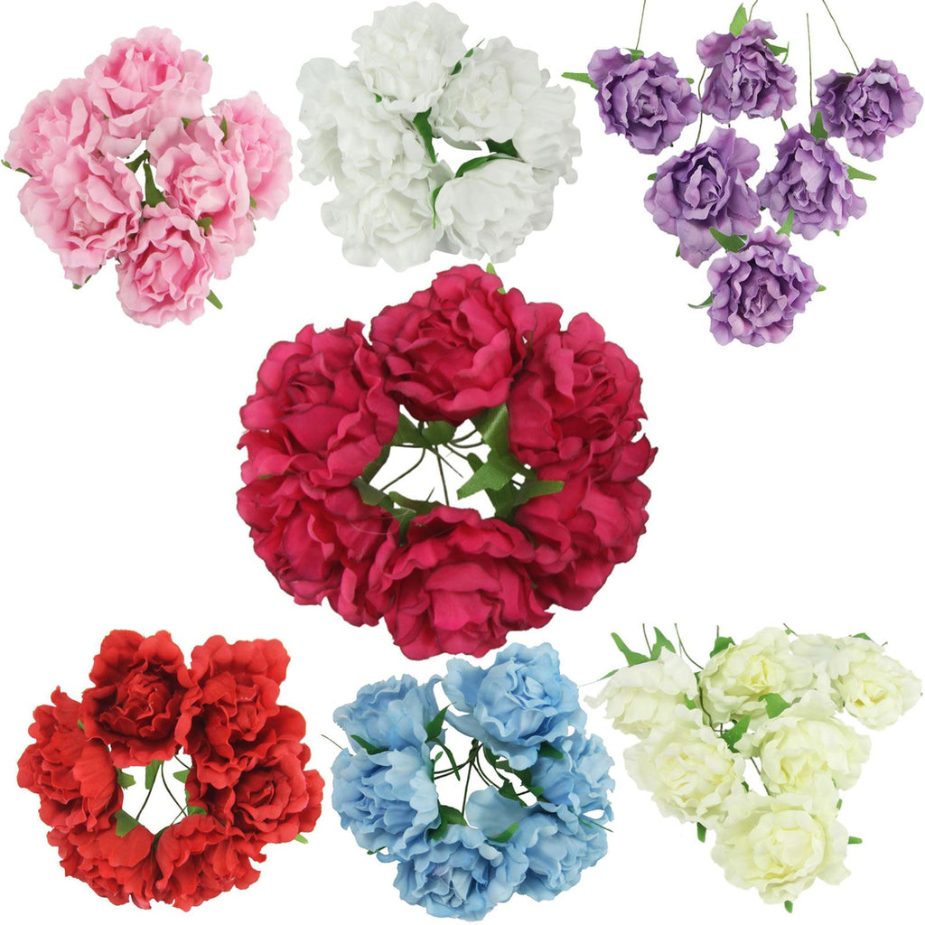 Soft Touch Bunch of 6 Frilly Flowers