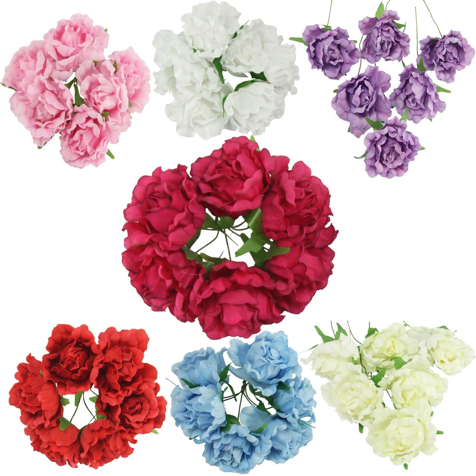 Soft Touch Bunch of 6 Frilly Flowers
