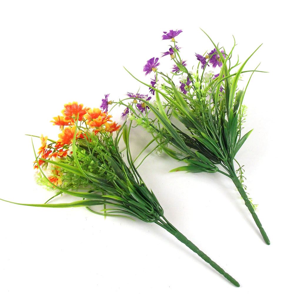 10x Plastic Foliage Bunches