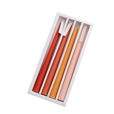 Set of 4 Large 10" Matte Pastel Taper Dinner Candles