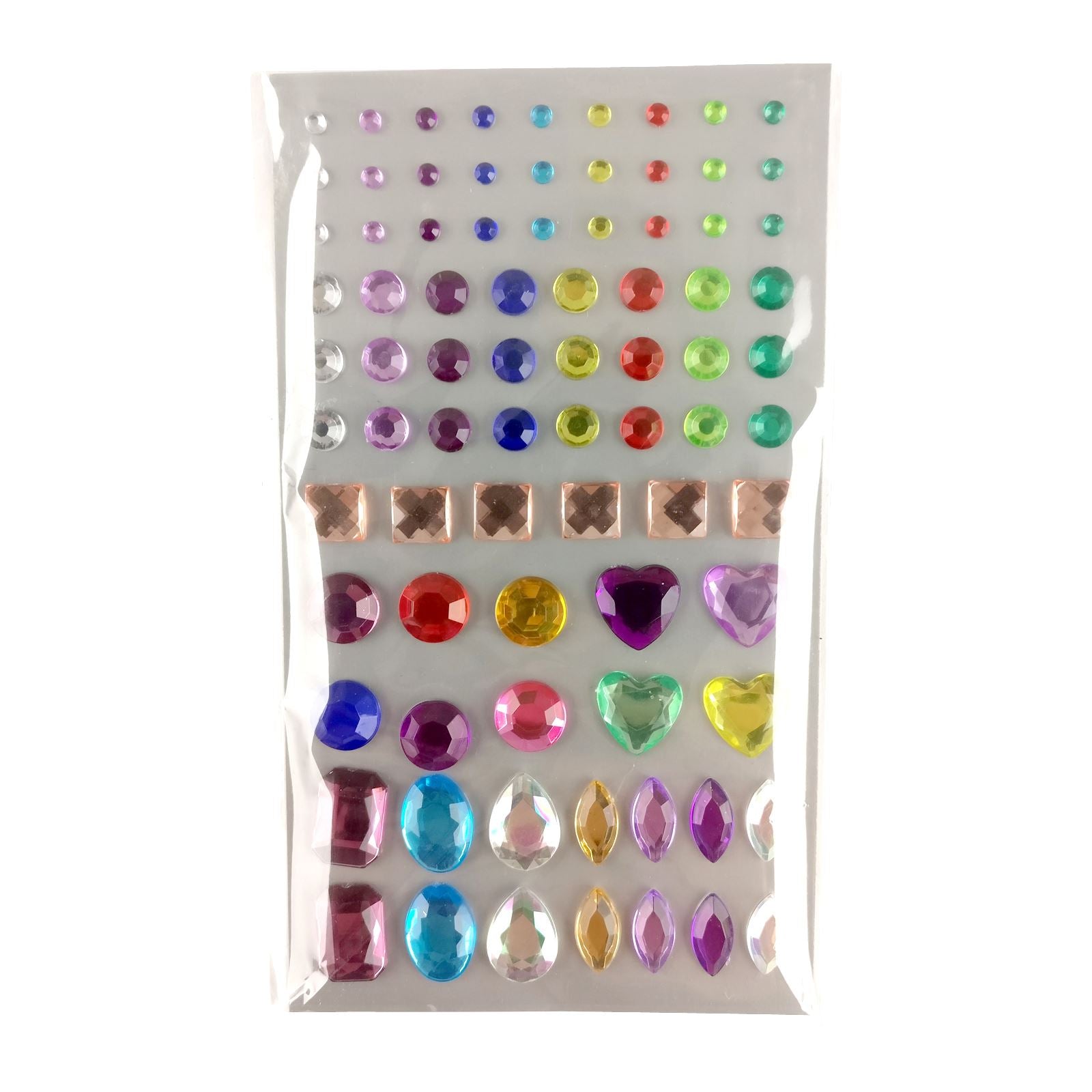 Packs of Multicolour Face Gems