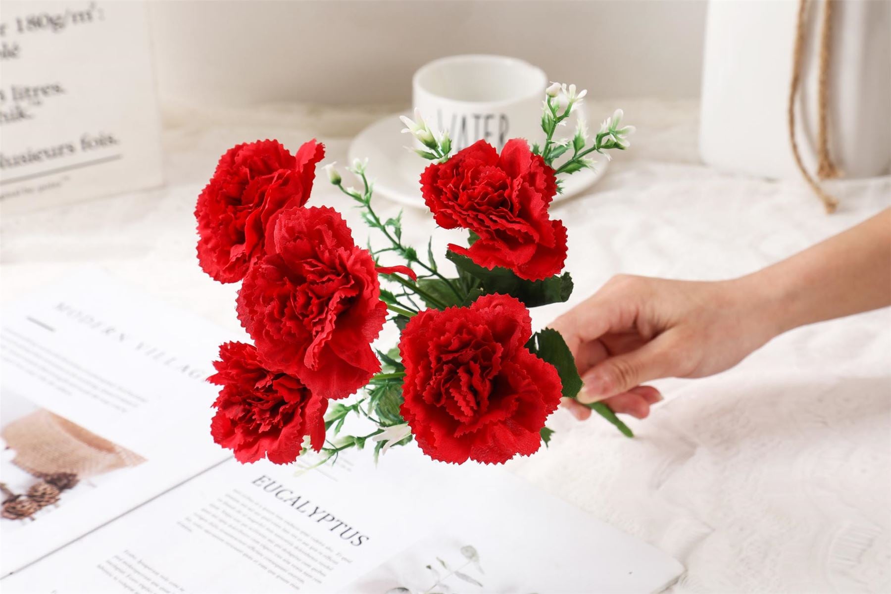 5 Head Artificial Carnation Bunch