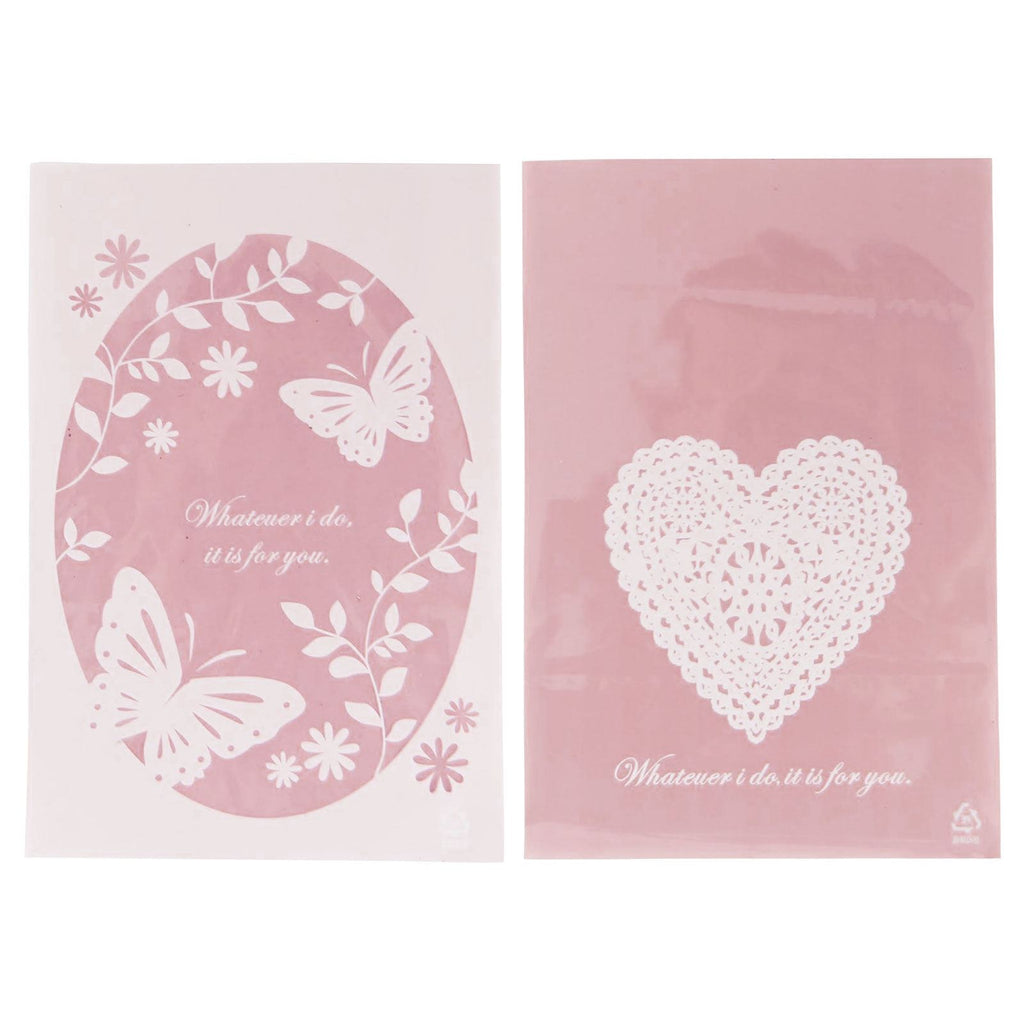 Pink Clear Fronted Cellophane Cookie Bags
